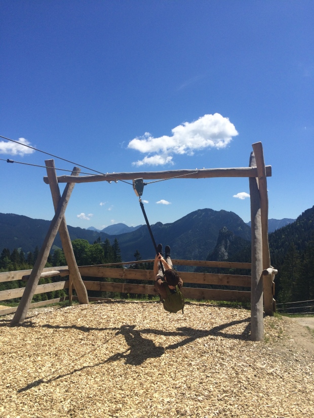 There was a playground with a zipline where the chairlift let off. 